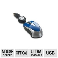 Verbatim 97249 Optical Mini Travel Mouse - USB, Blue &nbsp;97249