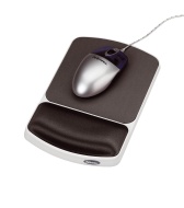 Fellowes Gel Wrist Rest and Mouse Pad, Graphite/Platinum (91741)