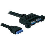 DeLock Cable USB 3.0 pin header female &gt; 2 x USB 3.0-A female parallel (82941)