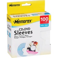 Memorex White CD/DVD Sleeves - 100 Pack