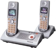 Panasonic KX - TG8122E Twin DECT Cordless Phone With Answer Machine Colour Handset Silver