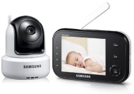 Samsung SEW-3037 Baby Monitoring System 8.9 cm (3.5 Inch) LCD Monitor up to 4 Cameras / QVGA / CMOS-Sensor / Night Vision White