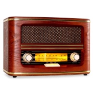 Auna Belle Epoque 1905 Retro Radio (FM &amp; AM Bands, Light Effect &amp; Vintage Wood Finish) - Brown