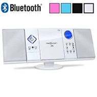oneConcept V-12-BT Kompaktanlage Bluetooth-Stereoanlage (USB-SD-Slot, MP3-CD-Player, Wandmontage, UKW-Radio, Uhr und Wecker) wei&szlig;