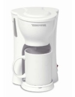 Toastess International 1-Cup Personal Coffee Maker with 10-Ounce Mug, White