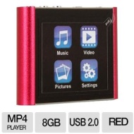 Eclipse V180 8GB MP4 Player - 1.8&quot; Display, Touchscreen, Red - ECLIPSEV180RD8GB &nbsp;ECLIPSEV180RD8GB