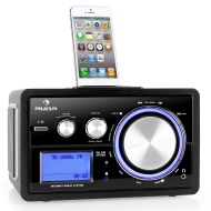 Auna Musio Radio Internet WiFi - Station d&#039; accueil universelle iPod - à utiliser comme lecteur réseau &amp; comme réveil avec 5 alarmes (Tuner Radio P