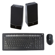 V7 Wireless Keyboard Mouse Combo with Free PC Speakers