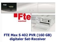 FTE maximal DVB-S-Satellitenreceiver mit 160GB Festplatte (CI-Schacht, 2x Scart-Anschluss) silber