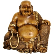 Oriental Furniture Best Unique Family Group Gift Idea 2011, 10-Inch Large Sitting Prosperity Buddha Statue with Faux Bronze Finish
