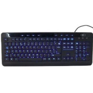 Sumvision Indigo Black slim line Blue LED USB illuminated Keyboard MultiMedia Keys
