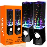 VEO Dancing Water Speakers USB Lautsprecher mit buntem Wasserspiel f&uuml;r PC, Mac, MP3-Playern, Smartphones, iPhone &amp; Tablets - Schwarz