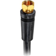 RCA 100&#039; RG-6 Digital Coaxial Cable With Gold Plated F Connectors (Black)