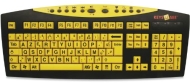 Large Print European French AZERTY Computer Keyboard for Visually Impaired Wired USB Plug (Yellow Keys with Black Letters)