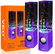VEO Dancing Water Speakers USB Lautsprecher mit buntem Wasserspiel f&uuml;r PC, Mac, MP3-Playern, Smartphones, iPhone &amp; Tablets - Violett