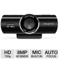 Creative VF0750 Live Cam Connect HD Webcam - USB, 8 Megapixels, 1280 x 720 Video Resolution, Built-in Noise-Cancelling Microphone, Auto Focus Lens &nbsp;73