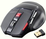 LUPO 2.4GHz 2000 dpi Plug &amp; Play Wireless Optical Mouse with USB Mini Receiver - BLACK