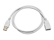 Monoprice 3-Feet USB 2.0 A Male to A Female Extension 28/24AWG Cable (Gold Plated), White (108605)