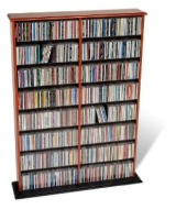 Prepac Cherry Double Width Wall Media (DVD,CD,Games) Storage Rack