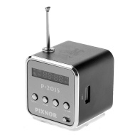 Pixnor TD-V26 Mini Digital-Lautsprecher Musik-Player mit FM-Radio /Screen angegeben Slot/USB /LED Licht f&uuml;r Handy Verzeichnis /MP3 (schwarz)
