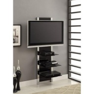 AltraMount Black and Chrome Wall Mount TV Stand for TVs up to 60&quot;