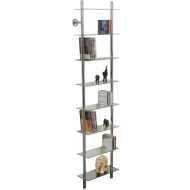 MAXWELL - Wall Mounted Glass CD / DVD / Bathroom Storage Shelf - Clear