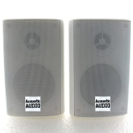 Acoustic Audio AA351W Indoor/Outdoor Speakers, White, Set of 2