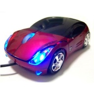 Ferrari Car Shaped Optical USB Mouse Red