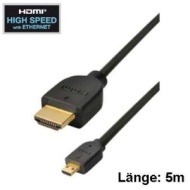 Rocina 5m Micro HDMI Kabel 1080p - HDMI Mikro Type D High Speed Kabel HDMI 1.4 - HDMI-Stecker Type A - HDMI-Stecker Type D, kompatibel mit Acer Iconia