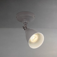 John Lewis Plymouth LED Single Spotlight, Grey / Satin Nickel
