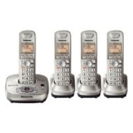 Panasonic KX-TG4024N DECT 6.0 PLUS Expandable Digital Cordless Phone with Answering System, Champagne Gold, 4 Handsets