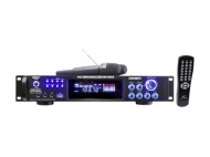 3000 Watts Hybrid Pre-Amplifier W/AM-FM Tuner/USB/Dual Wireless Mic