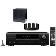 Denon AVR-1912 7.1 Channel A/V Home Theater Receiver with Motion 262 5-Channel Speaker Set (Piano Black) and MartinLogan Dynamo 300 Home Theater and S