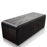 GOgroove BlueSYNC MC Portable Bluetooth Wireless Stereo Speaker with Acoustic Wood Housing, 3.5mm AUX-in &amp; 3-Pin UK AC Adapter - Works with Apple iPho
