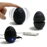 Micropix - Black iPod Mini Egg Tumbling Speaker For iPod&#039;s / PC / DVD / VCD / Phone&#039;s / MP3 / MP4 Players With Build-In Rechargeable battery