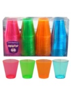 Party Essentials Assorted Neon 2 oz Shot Glasses, 60 ct.