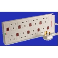 8 way extension lead (2 metre cable) Individually Switched on/off for each plug (Model: 2818SP)
