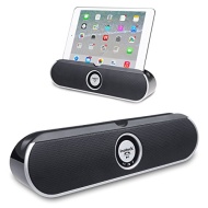 Inateck Dual-Driver Portable Wireless Bluetooth Speaker with 3.5mm AUX Port, Enhanced Bass Boost, Rechargeable Battery, Viewing Cradle for Tablets And