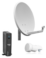 Opticum - Sistema de sat&eacute;lite completo (sintonizador digital X80 HDMI, LNB, antena parab&oacute;lica de 60 cm) [Importado de Alemania]