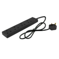 Faithfull TL4G5M Black Trailing Lead 4 Socket 5 Metre