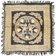 Pentagram Goddess altar cloth 18&quot; x 18&quot;