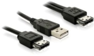 DELOCK Power Over eSATA Y- Kabel &gt; USB und eSATA Stecker 1m