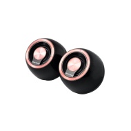 Gear Head Magic 8-Ball Speakers, USB 2.0, Black with Red Accents (SP2000URED)