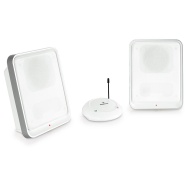 Auna Loft Design Funklautsprecher 2.1 Lautsprecher-System (UHF-Funk, 2-Kanal-Standboxen, inkl. Adapter-Anschlusssatz )wei&szlig;