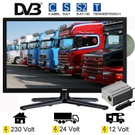 Gelhard GTV-1953 LED Fernseher 19 Zoll 47 cm, DVB-S2, DVB-T, DVB-C, DVD, USB, 230V +12Volt, Energieeffizienzklasse B