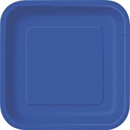 14 x Royal Blue SQUARE Paper Plates (9&quot;/23cm)