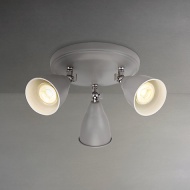 John Lewis Plymouth LED Spotlight, 3 Light, Grey / Satin Nickel