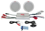 Amplificateur Pyle avec 2 canaux &eacute;tanche et une paire d&#039;enceintes / baffles 6.5&quot; (16.5 cm) pour MP3 / iPod avec t&eacute;l&eacute;commande filaire. Id&eacute;a