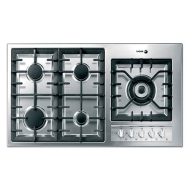 Fagor 3FIA-95GLSTX Stainless Steel 36&amp;quot; Gas Cooktop with 5 Sealed Burners and Au