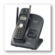Panasonic Cordless Phone, 2.4GHZ, Caller ID, 90 Channel System, Black
